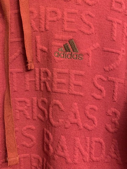 Adidas Badge of Sport 3 Stripe Embossed Sweatshirt Hoodie Mens Size Small EUC - Picture 3 of 3